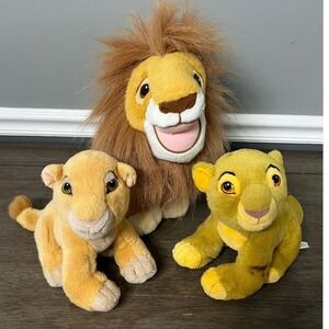 Disney Lion King Plush Set Simba Mufasa Nala Stuffed Animals Kids Toy